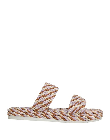 8 by YOOX Sandals Lilac 50% Polyester, 50% Cotton, Soft Leather