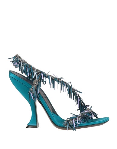 LANVIN Sandals Deep teal 100% Silk