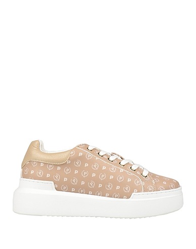 POLLINI Sneakers Beige Soft Leather, Textile fibres