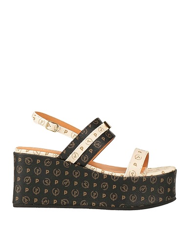 POLLINI Sandals Black Textile fibres