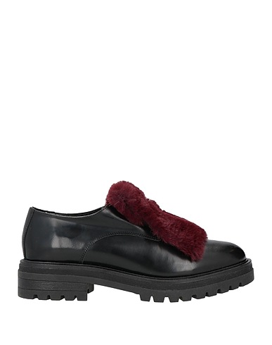 POLLINI Laced shoes Black Soft Leather
