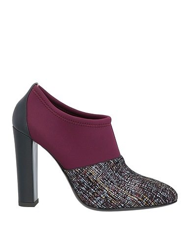 POLLINI Ankle boot Garnet Textile fibers, Soft Leather