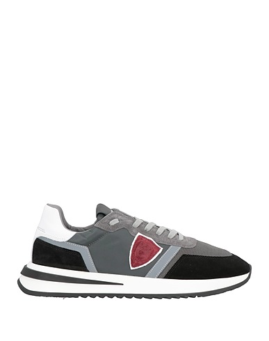 PHILIPPE MODEL Sneakers Grey Leather, Textile fibres