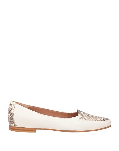 ROSE'S ROSES Loafers Ivory Python skin, Textile fibres