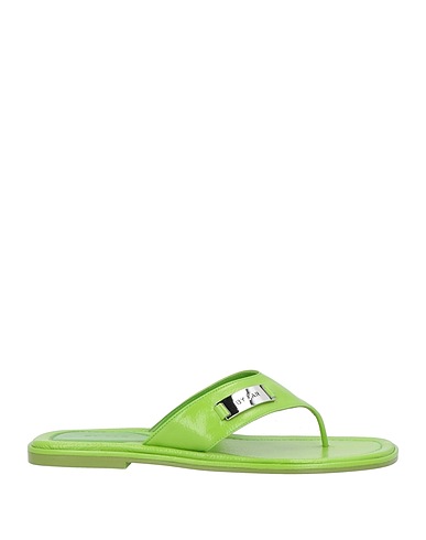 BY FAR Flip flops Green Leather