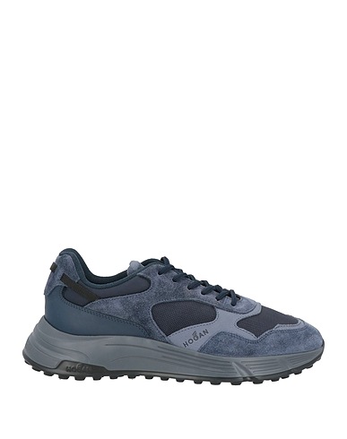 HOGAN Sneakers Slate blue Soft Leather, Textile fibres