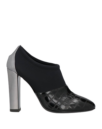 POLLINI Ankle boot Black Textile fibers, Soft Leather