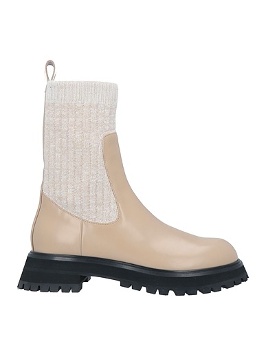 LAFAYETTE 148 Ankle boot Beige Soft Leather, Textile fibers