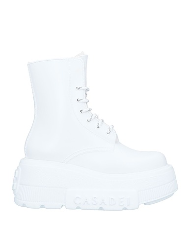 CASADEI Ankle boot White Textile fibres, Soft Leather