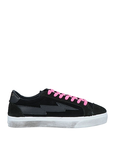 SANYAKO Sneakers Black Leather, Textile fibers