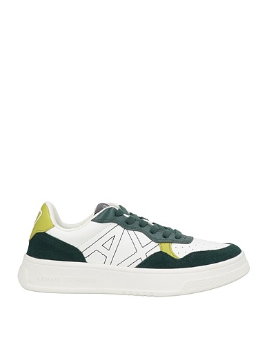 ARMANI EXCHANGE Sneakers Dark green Cow leather, Polyester, Polyurethane