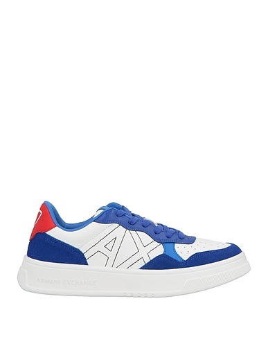 ARMANI EXCHANGE Sneakers Bright blue Cow leather, Polyester, Polyurethane