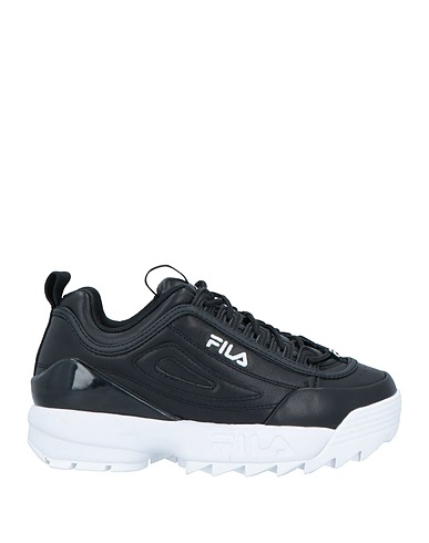 FILA Sneakers Black Soft Leather, Textile fibers