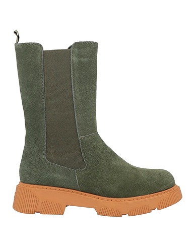 TOSCA BLU Ankle boot Military green Leather, Textile fibres