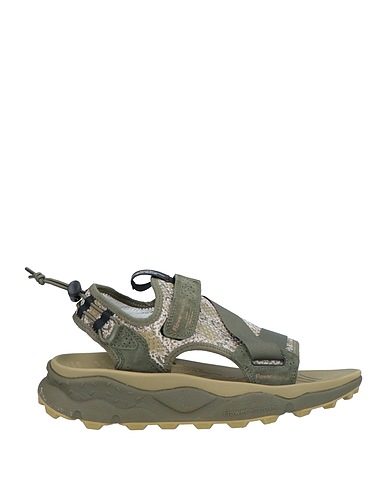 FLOWER MOUNTAIN® Sandalen Militärgrün Leder, Gewebefasern