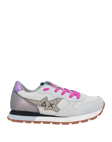 SUN 68 Sneakers Light grey Soft Leather, Textile fibres
