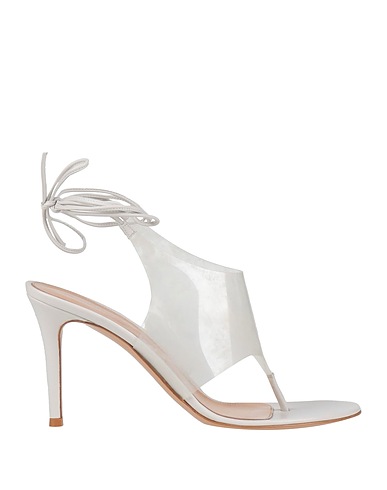 GIANVITO ROSSI Flip flops White Leather, Rubber