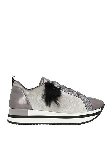 L4K3 Sneakers Grey Leather, Textile fibres