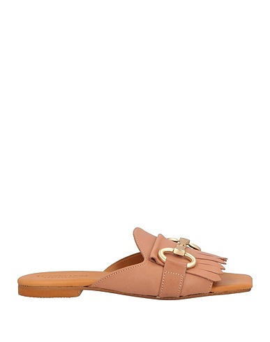 VINCENT VEGA Sandals Light brown Soft Leather