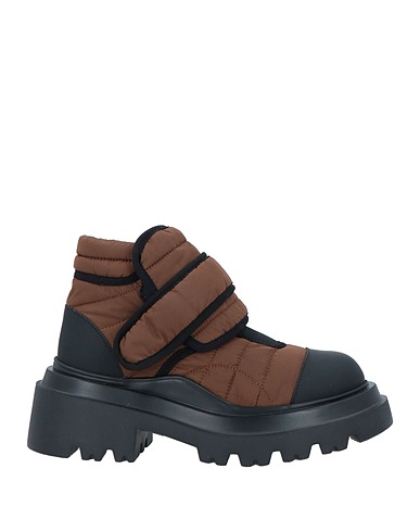 PLAN C Ankle boot Brown Textile fibres, Soft Leather