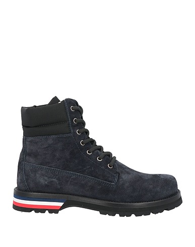 MONCLER Ankle boot Midnight blue Soft Leather, Textile fibers