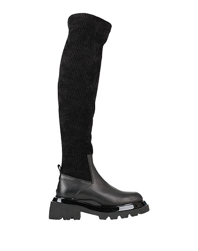 NILA & NILA Boots Black Soft Leather, Textile fibers