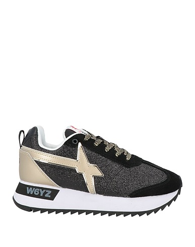 W6YZ Sneakers Black Textile fibres, Soft Leather