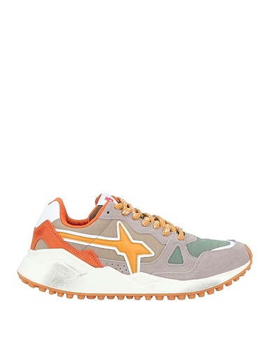 W6YZ Sneakers Taupe Soft Leather, Textile fibres