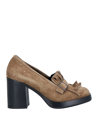 OROSCURO Loafers Khaki Leather