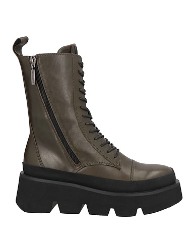 EMANUÉLLE VEE Ankle boot Military green Soft Leather