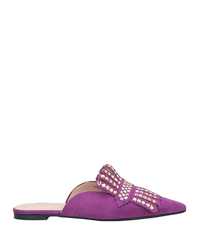GIULIA NERI Mule e zoccoli Malva Fibre tessili