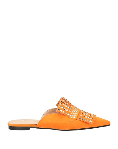 GIULIA NERI Mule e zoccoli Arancione Fibre tessili