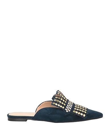GIULIA NERI Mules and clogs Midnight blue Textile fibres