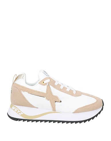 W6YZ Sneakers Beige Soft Leather, Textile fibers
