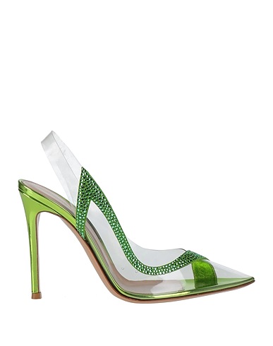 GIANVITO ROSSI Court Lime green Leather, Plexiglas®