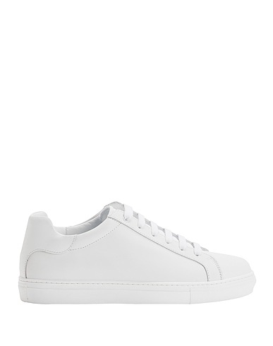 8 by YOOX Sneakers LEATHER LOW-TOP SNEAKER
 White 100% Leather
