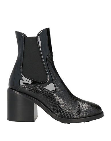 FABRIZIO VITI Ankle boot Black Soft Leather, Elastic fibres