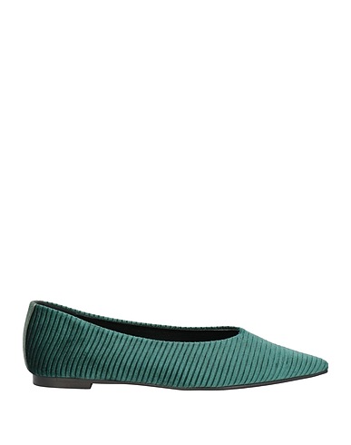 GIULIA NERI Ballet flats Emerald green Textile fibres
