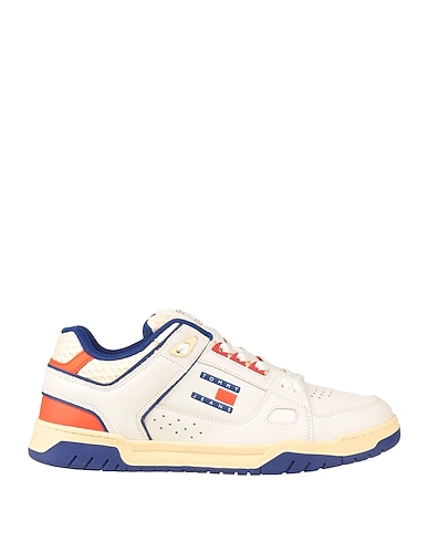 TOMMY JEANS Sneakers White Soft Leather, Recycled polyester