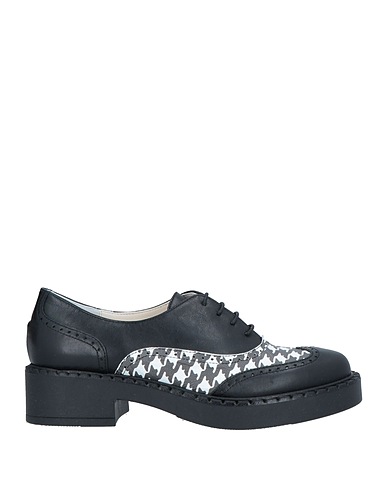 OROSCURO Laced shoes Black Calfskin