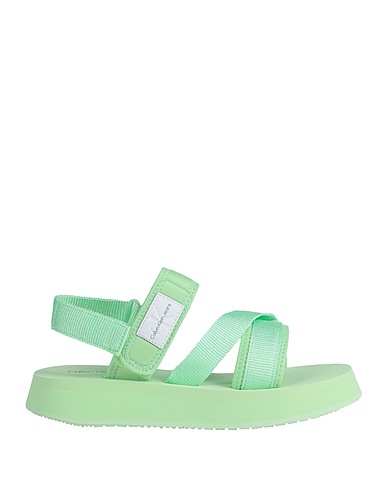 CALVIN KLEIN JEANS Sandals Light green 100% Recycled polyester