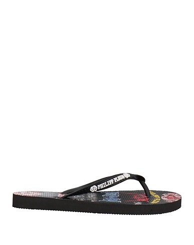 PHILIPP PLEIN Flip flops Black Rubber