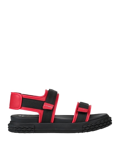 GIUSEPPE ZANOTTI Sandals Red Textile fibres, Soft Leather