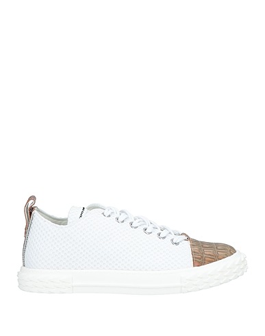 GIUSEPPE ZANOTTI Sneakers White Textile fibers, Soft Leather
