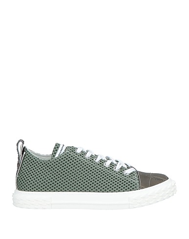 GIUSEPPE ZANOTTI Sneakers Military green Textile fibers, Soft Leather
