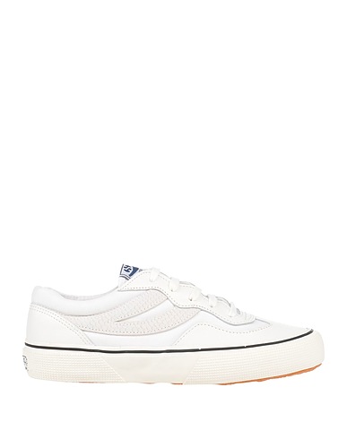 SUPERGA Sneakers White Soft Leather, Textile fibers