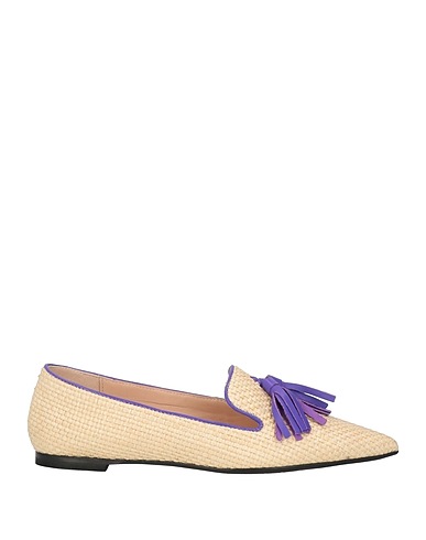 BLUFRIDA Loafers Beige Textile fibers, Soft Leather