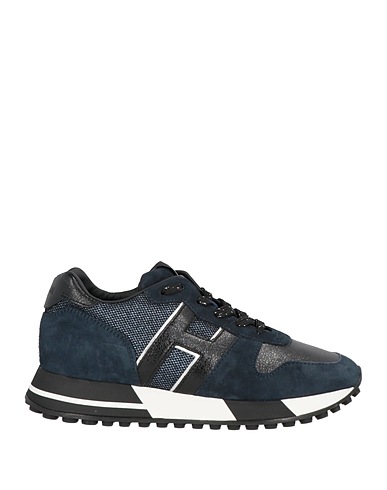 HOGAN Sneakers Navy Leather, Textile fibers