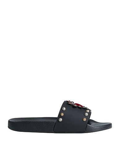 DOLCE&GABBANA Sandals Black Soft Leather, Rubber