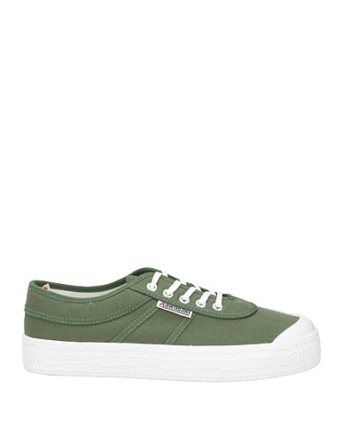 KAWASAKI Sneakers Military green Leather, Cotton